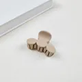 Matte beige milk coffee hair claw clip for women, medium size minimalist style - Triple Circle / Khaki