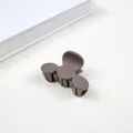 Matte milk coffee brown medium hair claw clip for elegant half-up hairstyles - Triple Circle / Dark Coffee