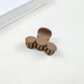 Classic matte coffee-colored medium hair claw clip for elegant women's half-up hairstyles - Triple Circle / Light Coffee