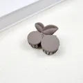 Matte milk coffee brown cherry shaped hair claw clip for elegant half-up hairstyles - Cherry / Dark Coffee