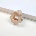 Matte beige medium hair claw clip with minimalist circular petal design - Ring Style / Khaki