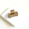 Elegant matte milk coffee brown medium hair claw clip for classic half-up hairstyles - Cube Style / Yellow Coffee