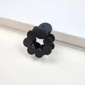 Classic matte black flower hair claw clip, medium size for elegant half-tie hair styling. - Ring Style / Black