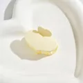 Elegant matte heart-shaped hair claw clip in a soft creamy yellow finish for women - Heart Shape / White