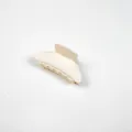 Elegant medium matte hair claw clip in milk coffee color for women's half-tie styles - Crescent Shape / White