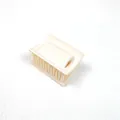 Minimalist milk coffee matte medium hair claw clip for half-up elegant hair styles - Curved Rectangular Style / 4cm / White