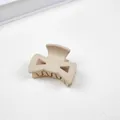 Medium-sized matte beige bow hair claw clip for elegant women's half-up hairstyles - Bow Tie Style / Khaki
