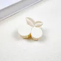 Elegant creamy white matte frosted cherry shaped hair claw clip for stylish half-tie hairstyles - Cherry Type / White