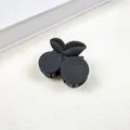 Elegant matte black cherry-shaped medium hair claw clip for classic half-up hairstyles - Cherry Type / Black