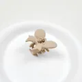 Elegant matte milk coffee beige medium hair claw clip for women, classic hair accessory - Butterfly Style / Khaki