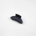 Classic matte black medium-sized hair claw clip for elegant half-up hairstyles and buns - Crescent Moon / Black