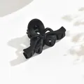Matte black bow hair claw clip for elegant half-up hairstyles and classic daily wear. - Streamer Style / Black