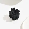 Elegant matte black flower hair claw clip designed for women's half-up hairstyles - Flower Style / Black