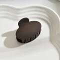 Classic matte dark brown hair claw clip for elegant half-up hairstyles - Oval / Dark Coffee