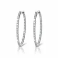 Elegant S925 sterling silver hoop earrings with shimmering moissanite stones for women - E17011 Moissanite (1.5mm*88pcs)
