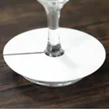 Carte de place ronde blanche vierge pour pied de verre à vin mariage étiquette nom - Blanc