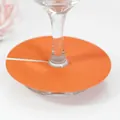 Marque-place circulaire orange en papier pour verres à vin lors de mariages et fêtes - Rouge Orangé