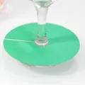 Segnaposto circolare verde in carta per stelo del bicchiere da vino per matrimoni - Verde Scuro