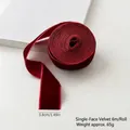 Ruban de velours rouge foncé 3,8 cm, rouleau de 6 m pour emballage cadeau de Noël - Style Bordure Perlée / 3.8cm*6m / Bordeaux
