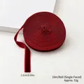 Ruban de velours rouge foncé 1,5 cm simple face 10 m pour emballage cadeau de Noël DIY - Style Bordure Perlée / 1.5cm (10m/Rouleau) / Bordeaux