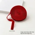 Ruban en velours rouge simple face de qualité 1,5cm x 10m pour décoration de Noël - Style Bordure Perlée / 1.5cm (10m/Rouleau) / Rouge