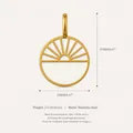Colgante sol de acero inoxidable con baño de oro de 18K para joyería de moda DIY - Puesta de Sol en el Océano