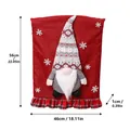Detail view of Christmas gnome chair cover showing 56x46cm dimensions and fabric texture - 57cm*48cm*1cm / Red