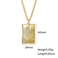 Collar de acero inoxidable dorado con colgante de carta de tarot la Emperatriz 60cm - La Emperatriz (III) / Dorado