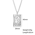 Collana Tarot in acciaio inossidabile argento con pendente Il Mondo e specifiche - Il Mondo (XXI) / Colore acciaio