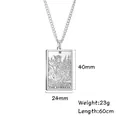 Collana con pendente Tarocchi L'Imperatrice in acciaio inossidabile argento per uomo e donna - L'Imperatrice / Colore acciaio