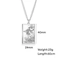 Collana Tarot in acciaio inossidabile argento con ciondolo carta Il Matto e misure - Il Matto / Colore acciaio