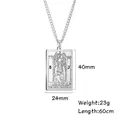Collana unisex con carta dei tarocchi in acciaio inossidabile 304, ciondolo La Sacerdotessa - La Papessa / Colore acciaio