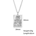 Collana tarocchi in acciaio inossidabile con ciondolo carro argento e misure dettagliate - Il Carro / Colore acciaio