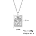 Collana con pendente Tarocchi L'Imperatore in acciaio inossidabile, catena 60 cm - L'Imperatore / Colore acciaio