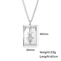 Collana con ciondolo carta Tarocchi in acciaio inossidabile 304, design L'Appeso. - L'Appeso / Colore acciaio