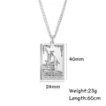 Ciondolo collana tarocchi in acciaio inossidabile argento con design del Bagatto - Il Bagatto / Colore acciaio