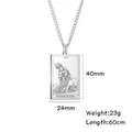 Collana con ciondolo Tarocchi Forza in acciaio inossidabile 304 argento per uomo - Giustizia / Colore acciaio