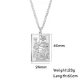 Collana tarocchi in acciaio inox con pendente Morte, lunghezza 60 cm e misura 40 mm - LA MORTE / Colore acciaio