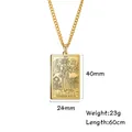 Collana minimalista con ciondolo carta dei Tarocchi Temperanza in oro acciaio inossidabile - La Temperanza / Oro