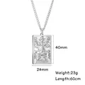 Collana con ciondolo carta dei tarocchi Giudizio in acciaio inox argento con misure - Il Giudizio / Colore acciaio