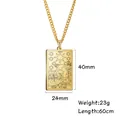 Collana con ciondolo tarocchi La Stella XVII in acciaio inossidabile dorato di lusso - A stella / Oro