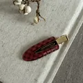 Elegant wine red acetate hair clip with classic plaid pattern and bow detail for women - Wine Red Plaid (Bow Style)