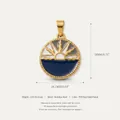 Minimalist stainless steel circular sun and sea enamel pendant in a gold finish - Sunrise Pendant
