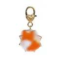 Cute orange and white fox plush keychain with a gold heart clasp - Heart Buckle Star Fox Heart Buckle