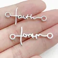 Vintage antiek zilveren legering geloof kruis bedel connector voor DIY sieraden maken - Faith Letter Kruis Connector (28862)