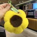 Süßer gelber Plüsch Sonnenblumen Schlüsselanhänger aus weichem Kunstkaninchenfell - Sonnenblume (Der Sonne entgegen)