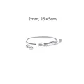 Vista de detalle de pulsera de cadena de serpiente de acero inoxidable 2mm 15+5cm - 15+5cm / Con 2 Cuentas de Posicionamiento (YB985S) / 2.0mm / Color Acero