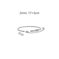Vista detallada de la cadena de serpiente de 2mm con mosquetón y extensión ajustable - 17+5cm / Con 2 Cuentas de Posicionamiento (YB985S) / 2.0mm / Color Acero
