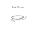 Bracciale catena serpente DIY 3mm in acciaio inox con estensione 15+5cm e perline. - 15+5cm / Con 2 Perle di Posizionamento (YB985S) / 3mm / Colore Acciaio