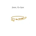 Vista dettagliata del bracciale a catena a serpente in acciaio dorato da 2mm e 15+5cm - 15+5cm / Con 2 Perle di Posizionamento (YB985G) / 2.0mm / Oro